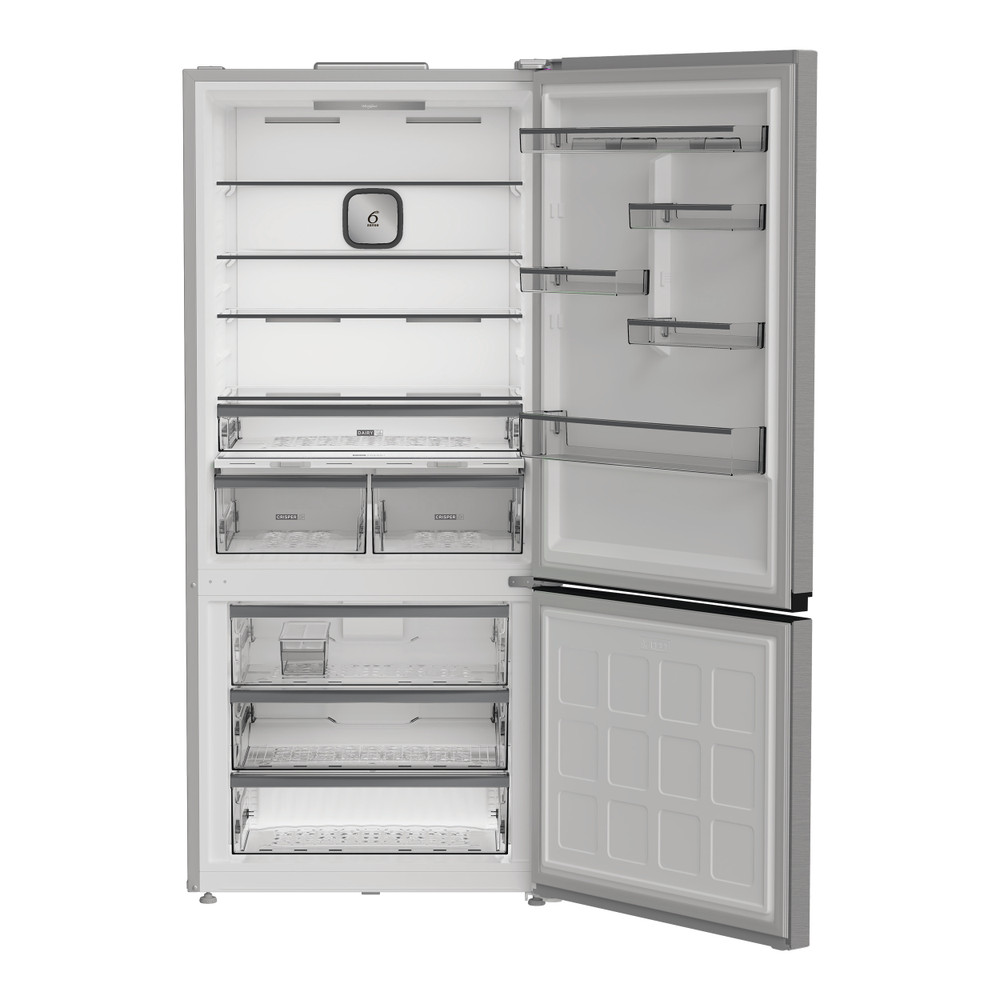 Whirlpool Fridge/freezer combination Freestanding WHK2 6613 X5UK Pearl Inox 2 doors Frontal open
