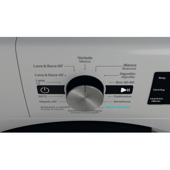 Whirlpool Máquina de lavar e secar roupa Livre Instalação FFWDB 964489 SBV SPT Prata Carga Frontal Control panel
