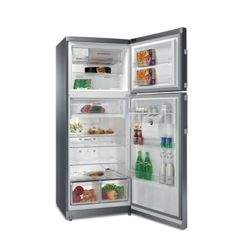 Whirlpool Combinado Livre Instalação WT70E 832 X AQUA Optic Inox 2 doors Perspective open