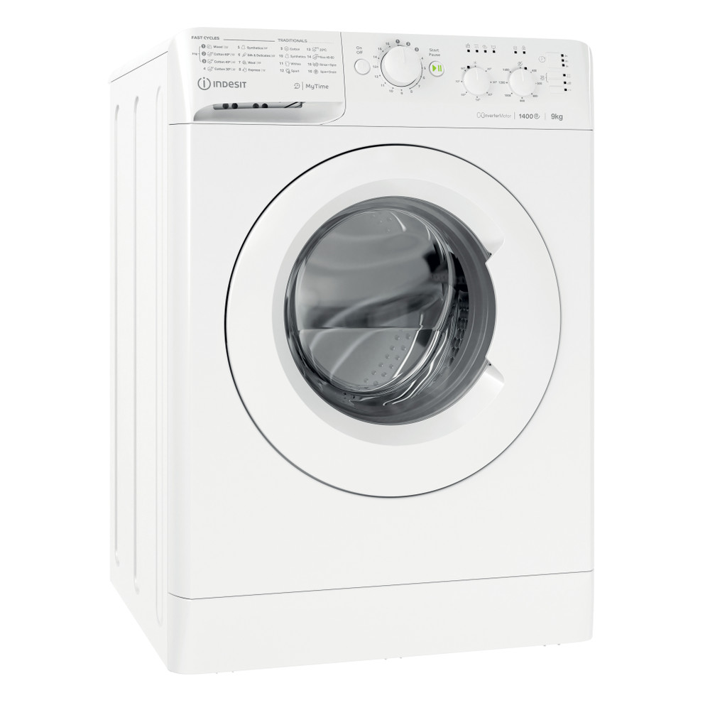 Indesit Washing machine Free-standing MTWC 91495 W UK N White Front loader B Perspective