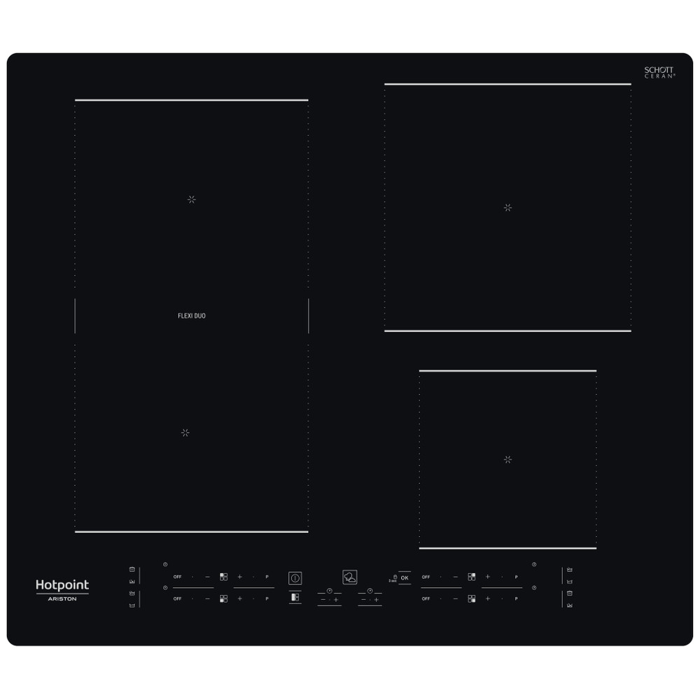 Hotpoint_Ariston Table de cuisson HB 3160C NE Noir Induction vitroceramic Frontal