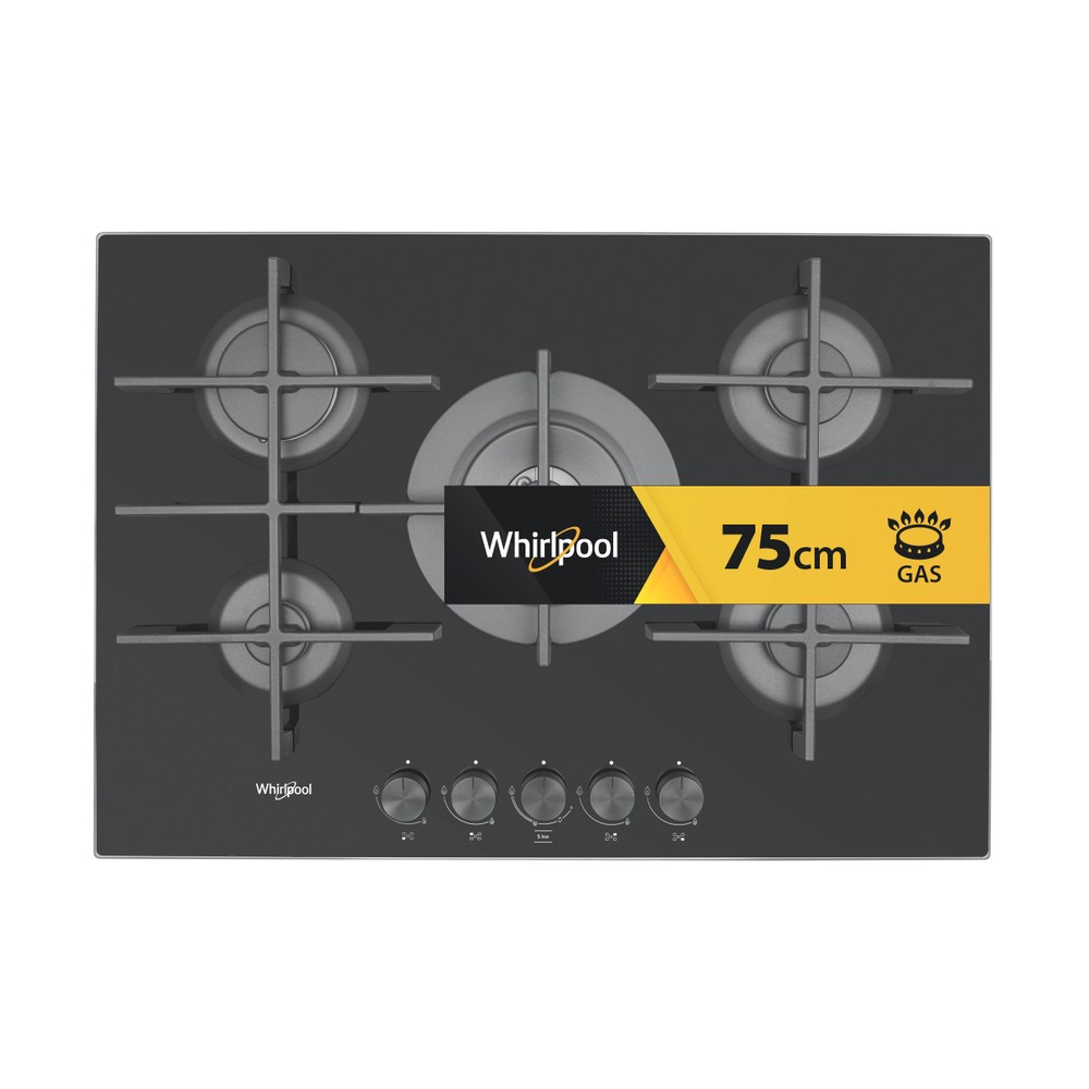 Whirlpool Table de cuisson GOWL 758/NB FR Noir Gaz Frontal