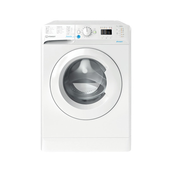 Indesit Perilica za rublje Samostojeći BWA 71252 W EE N Bijela Prednje punjenje E Frontal