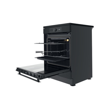 Whirlpool Cuisinière WS68IS8APBP/E Noir Non Perspective open