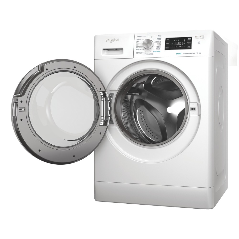 Whirlpool Lavadora Libre instalación FFB 10489 WV SPT Blanco Cargador frontal A Perspective open