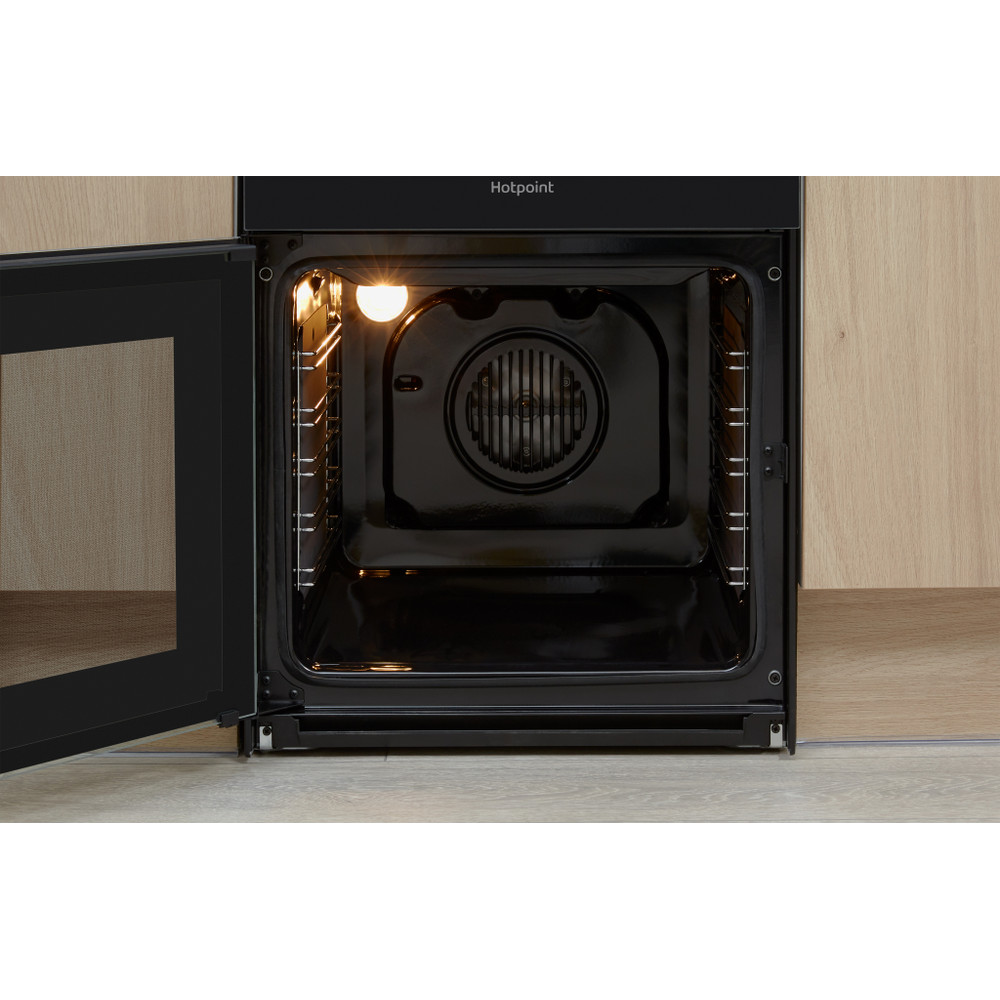 Hotpoint Double Cooker HD5V93CCB/UK White A Enamelled Sheetmetal Cavity