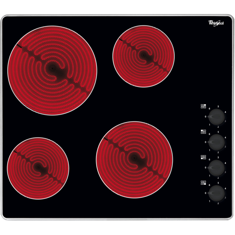 Whirlpool Hob AKM 609 IX Black Radiant vitroceramic Frontal