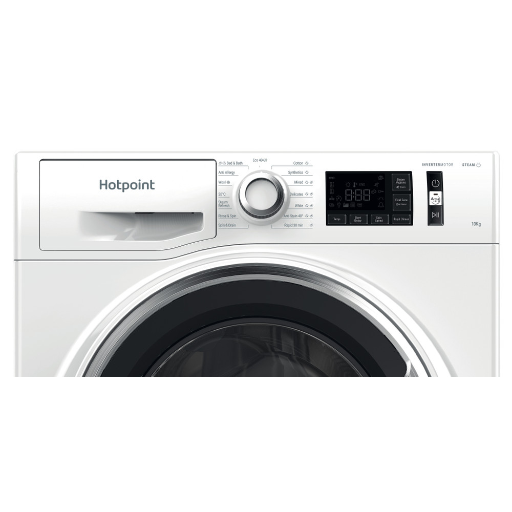 Hotpoint Washing machine Free-standing NM11 1048 WC A UK White Front loader A Control panel
