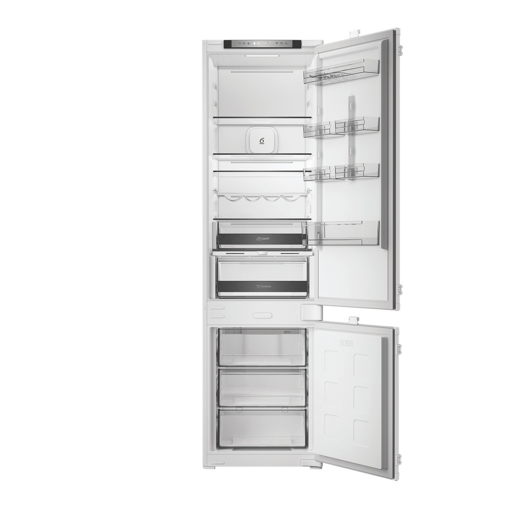 Whirlpool Réfrigérateur combiné Encastrable WHK2 5322 B4E Zinc Metal 2 portes Frontal open