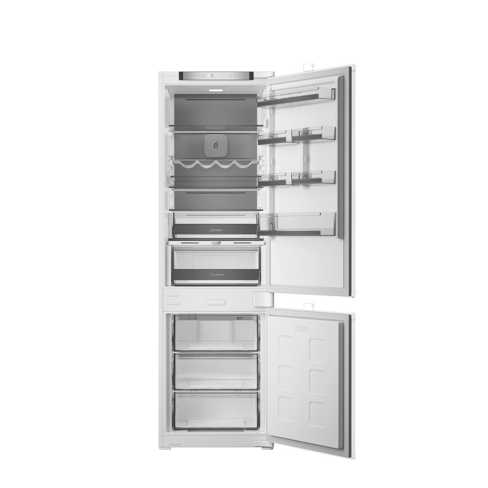 Whirlpool Kombinovaná chladnička s mrazničkou Vstavané WHK2 5293 B5E2 Zinc Metal 2 doors Frontal open