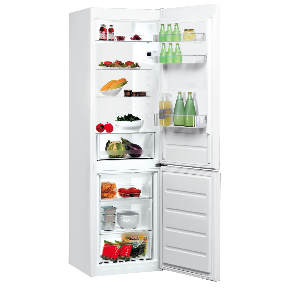 Indesit Fridge-Freezer Combination Free-standing LI8 S2E W UK Global white 2 doors Perspective open