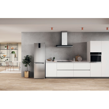 Whirlpool Hűtő/fagyasztó kombináció Szabadonálló W7X 83T MX Fekete/Inox 2 doors Lifestyle frontal