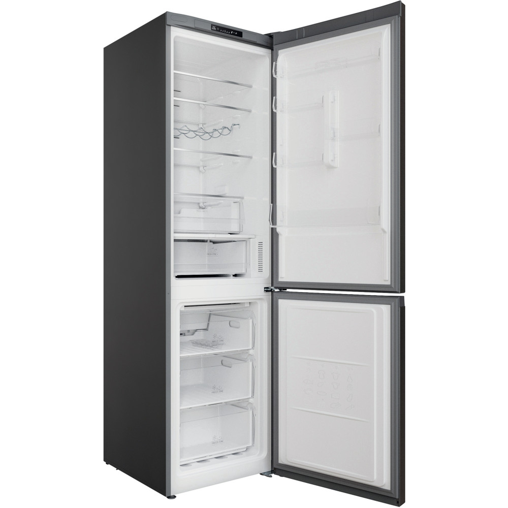 Bauknecht Køleskab/fryser kombination Fritstående KGN 20E2IN Saturn Steel 2 doors Perspective open