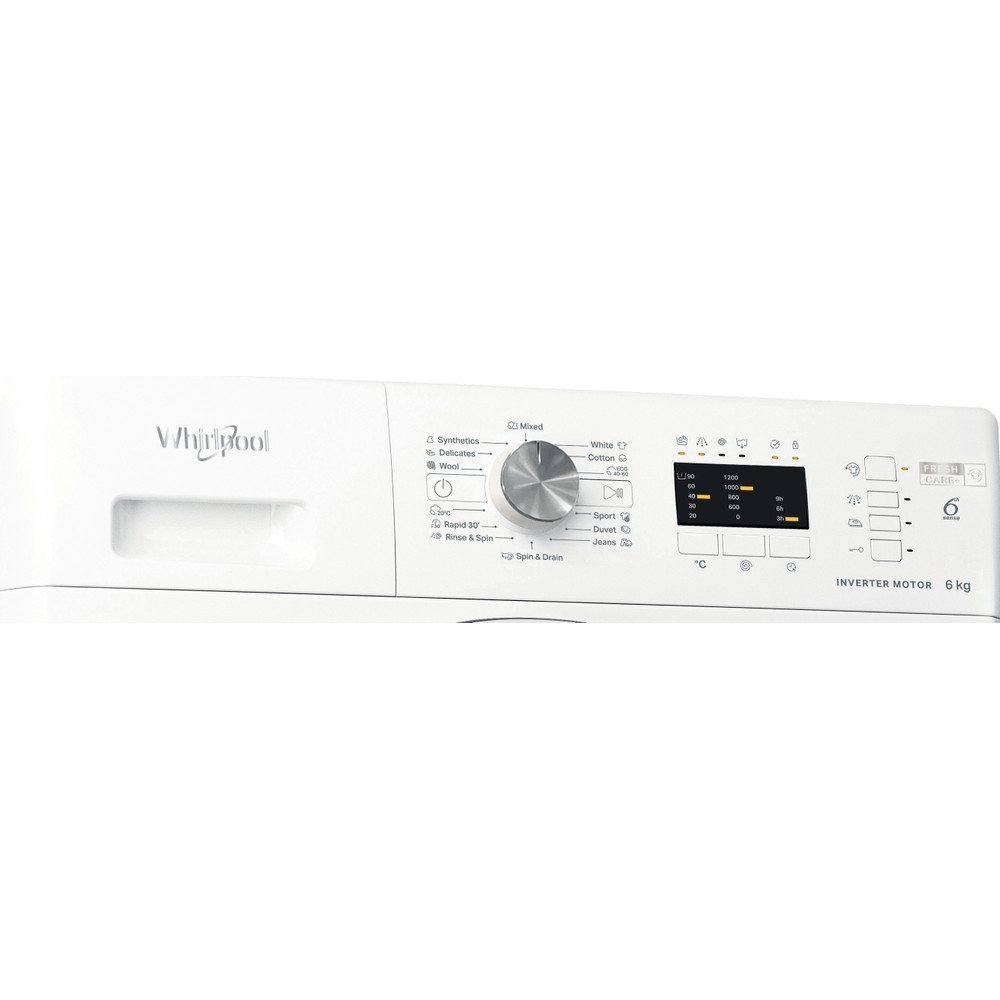 Whirlpool Maşină de spălat rufe Independent FFL 6238 W EE Alb Încărcare frontală D Control panel