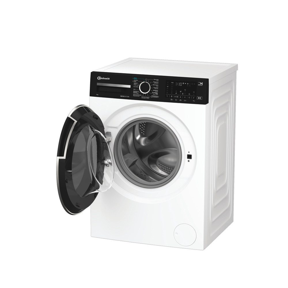 Bauknecht Waschmaschine Standgerät BKWM8109 Weiss Frontlader A Perspective open