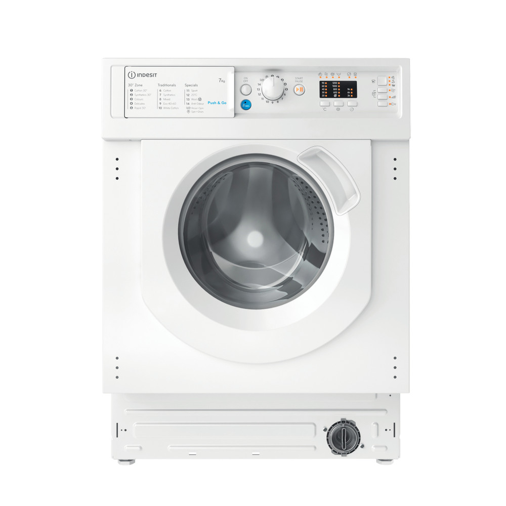 Indesit Washing machine Built-in BI WMIL 71252 UK N White Front loader E Frontal