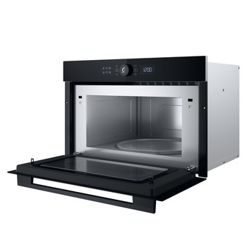 Whirlpool Micro-ondas Encastre WMD54MB Preto Eletrónico 31 MO + Função Grill 1000 Perspective open