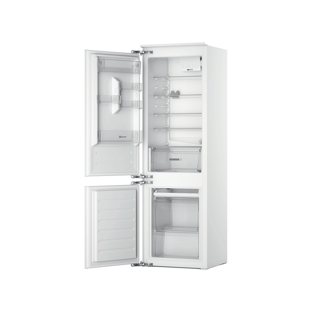 Bauknecht Réfrigérateur combiné Appareil encastrable BKC18D011V1 LH Blanc 2 portes Perspective open