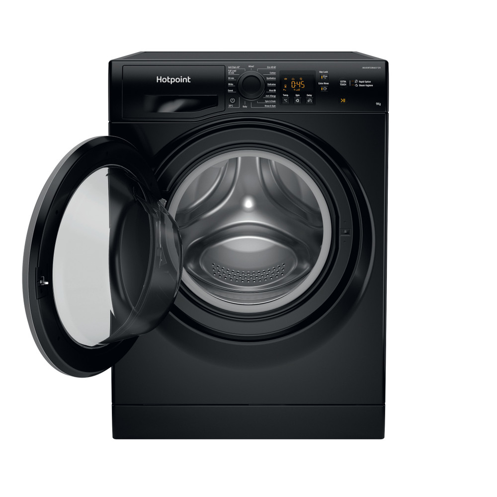Hotpoint Washing machine Free-standing HNR9 W64 BS IRE Black Front loader A Frontal open