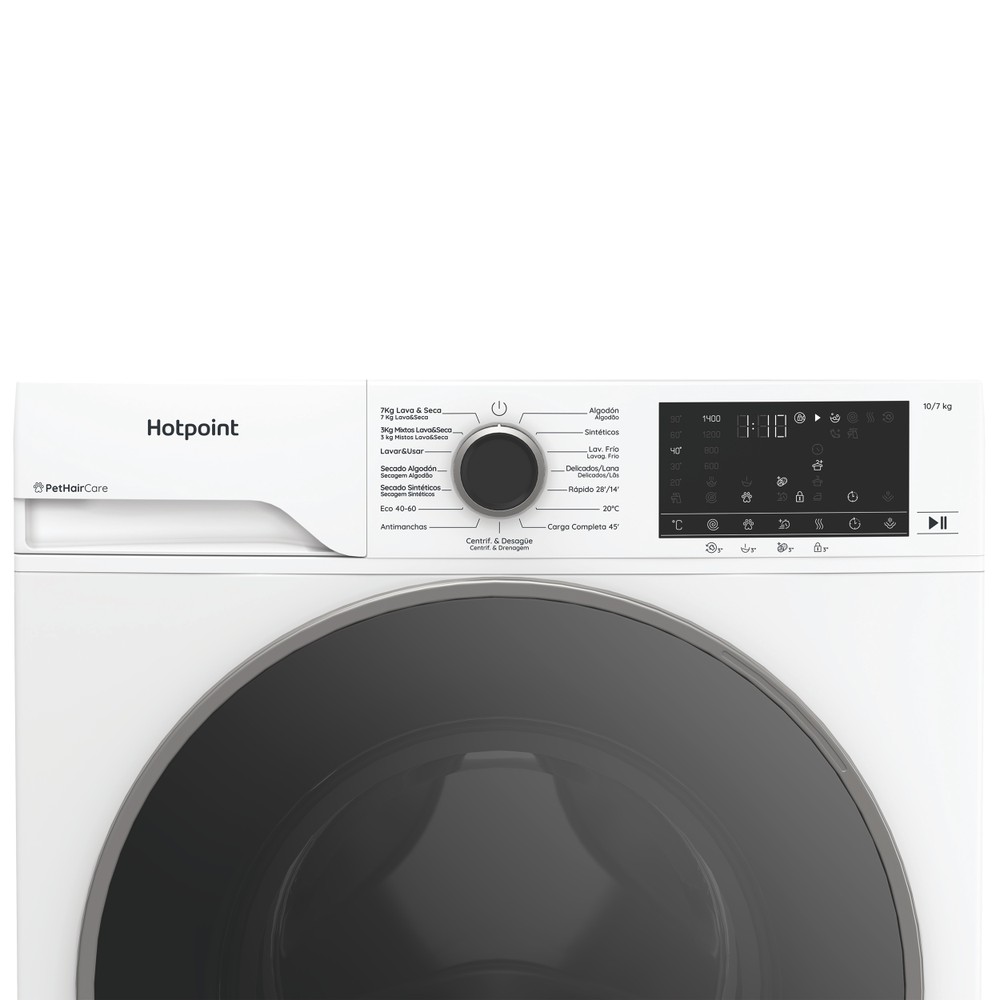 Hotpoint Máquina de lavar e secar roupa Livre Instalação HBD 1781 SPT Branco Carga Frontal Control panel