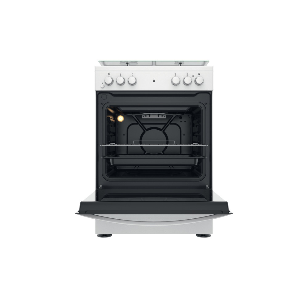 Indesit Κουζίνα IS67M4KHW/E Λευκό Μεικτή Frontal open