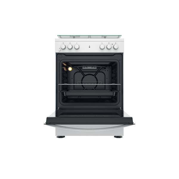 Indesit Κουζίνα IS67M4KHW/E Λευκό Μεικτή Frontal open