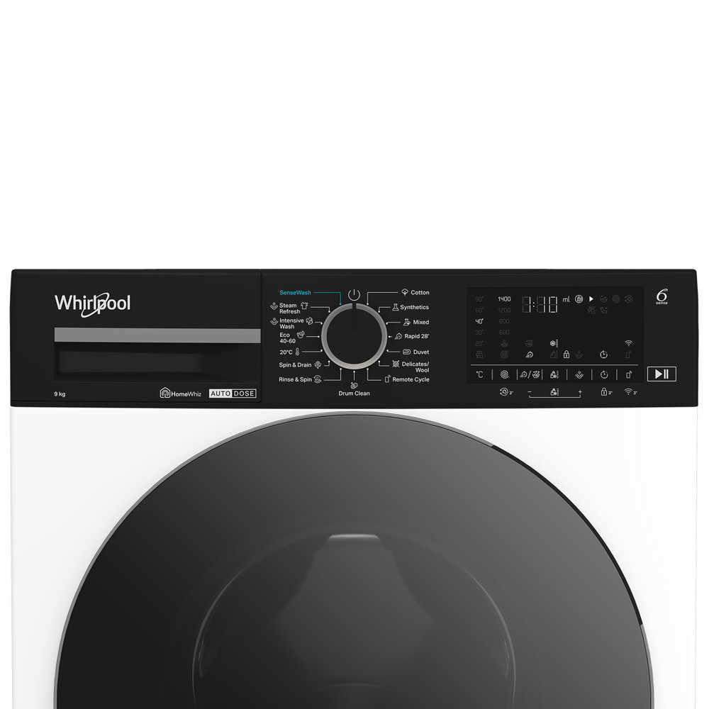 Whirlpool Mosógép Szabadonálló WPM 912W ADS EE Fehér Elöltöltős A Control panel