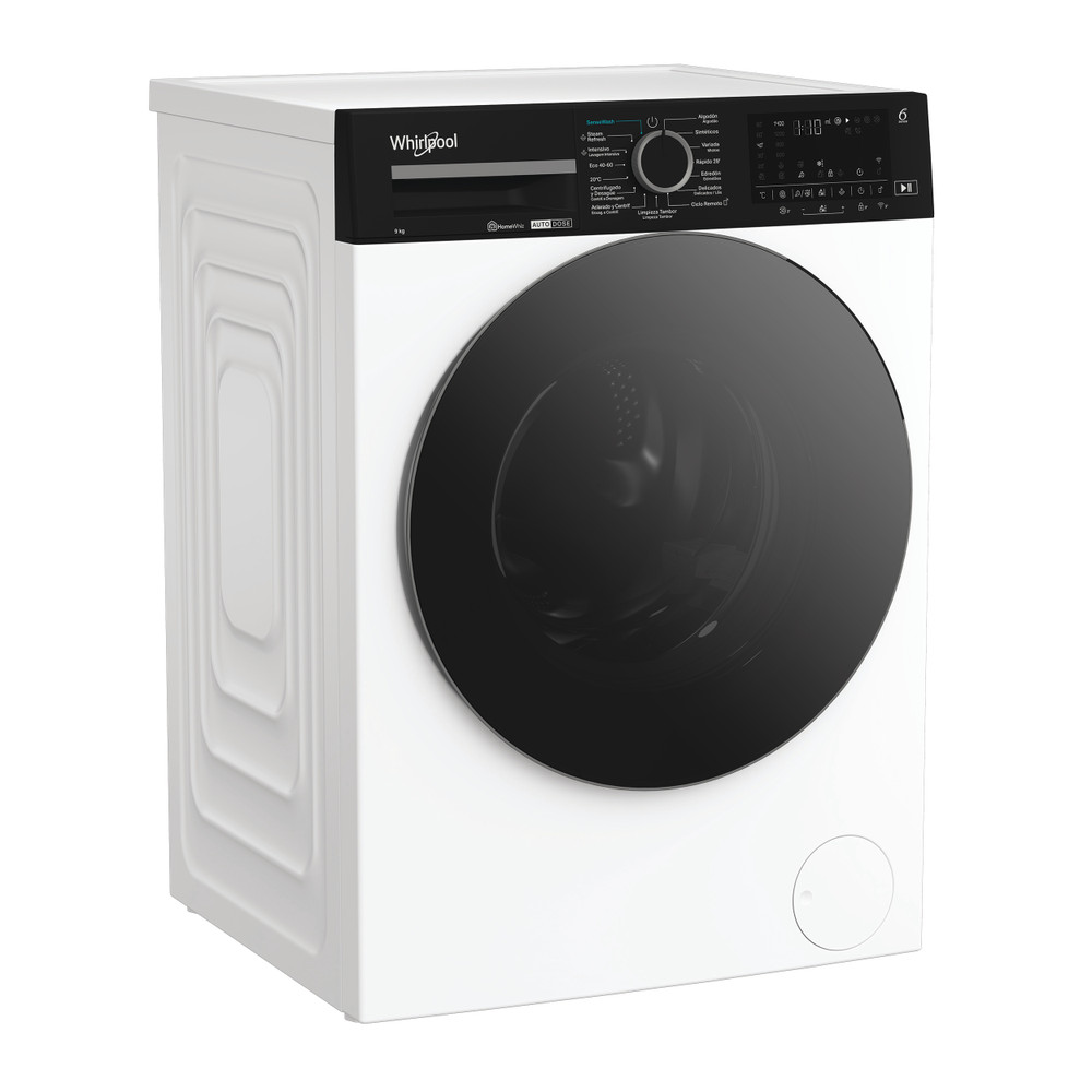 Whirlpool Lavadora Libre instalación WPM 97W ADS SPT Blanco Cargador frontal A Perspective