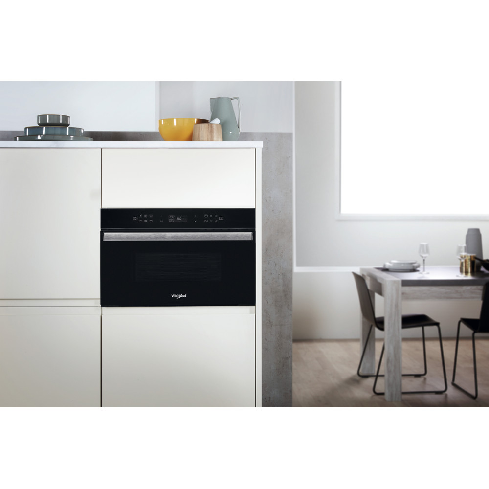 Whirlpool Mikrohullámú sütő Beépíthető W6 MD440 NB Fekete Elektromos 31 Mikrohullám+Grill funkció 1000 Lifestyle frontal