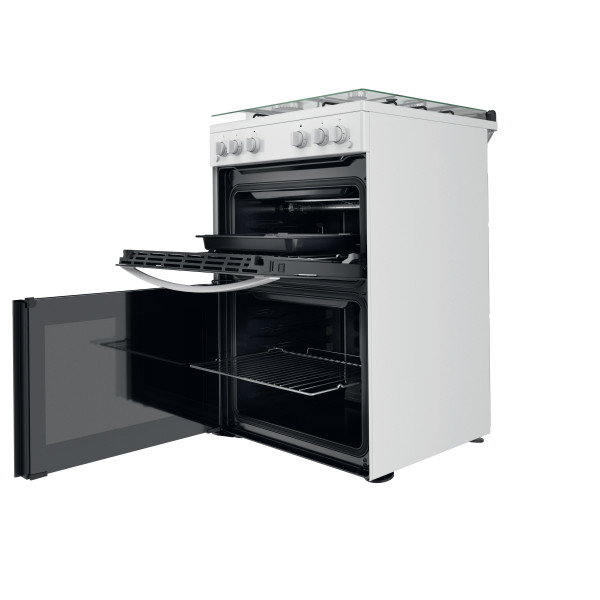 Indesit Double Cooker ID67G0MCW/UK White A+ Perspective open