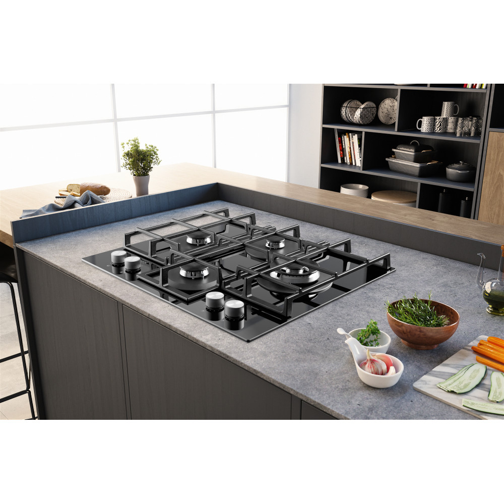 Hotpoint_Ariston Plită HAGS 62F/BK Negru Gaz Lifestyle perspective