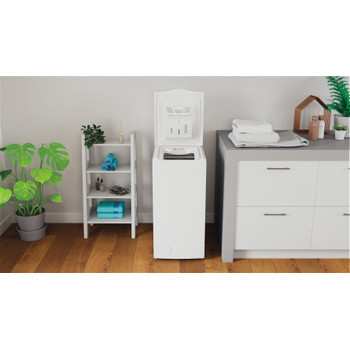 Indesit Lavadora Libre instalación BTW L60400 SP/N Blanco Carga superior C Lifestyle frontal open