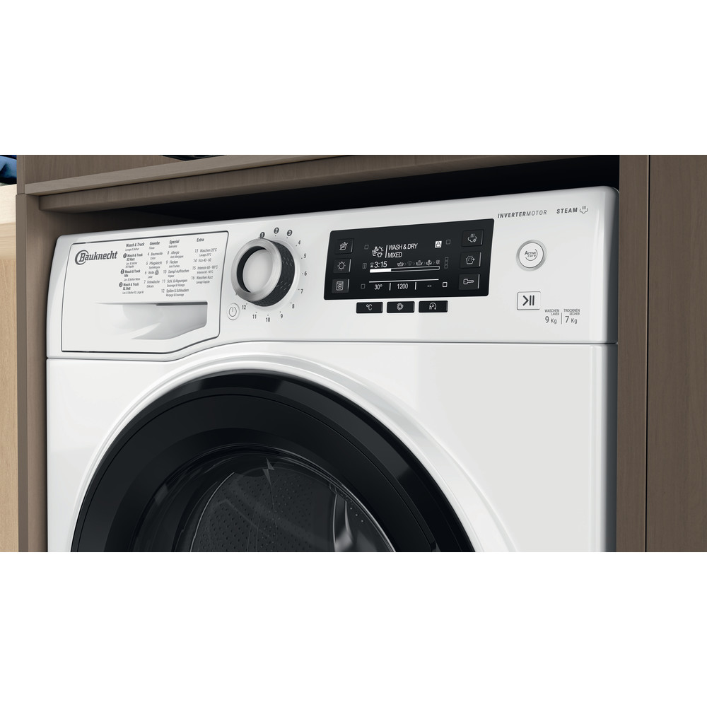 Bauknecht Lavante-séchante Appareil à pose libre WATR 97260 N Blanc Chargeurs frontaux Lifestyle control panel