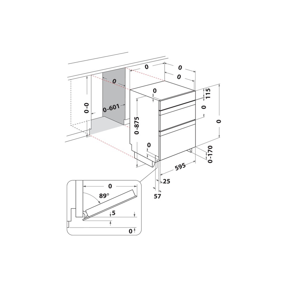 Hotpoint Double oven DUH 10D IX Inox A Technical drawing