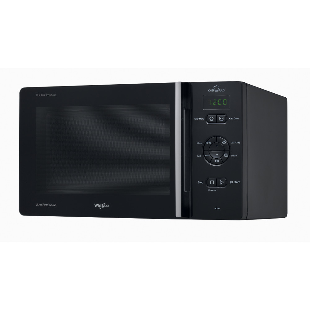Whirlpool Mikrovågsugn Fristående MCP 346 BL Black Elektronisk 25 MW+grillfunktion 800 Perspective