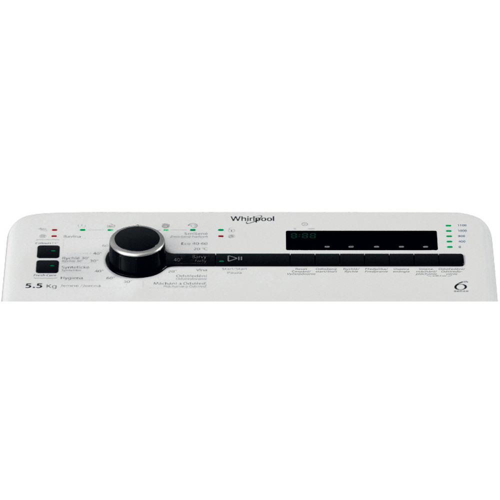 Whirlpool Pračka Volně stojící TDLRB 55140S CS/N Bílá Vrchem plněná C Program