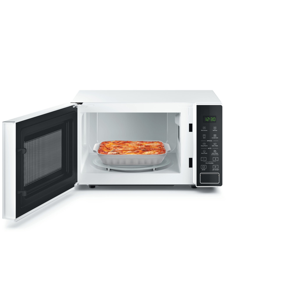 Whirlpool Mikrovågsugn Fristående MWP 203 W White Elektronisk 20 MW+grillfunktion 700 Frontal open