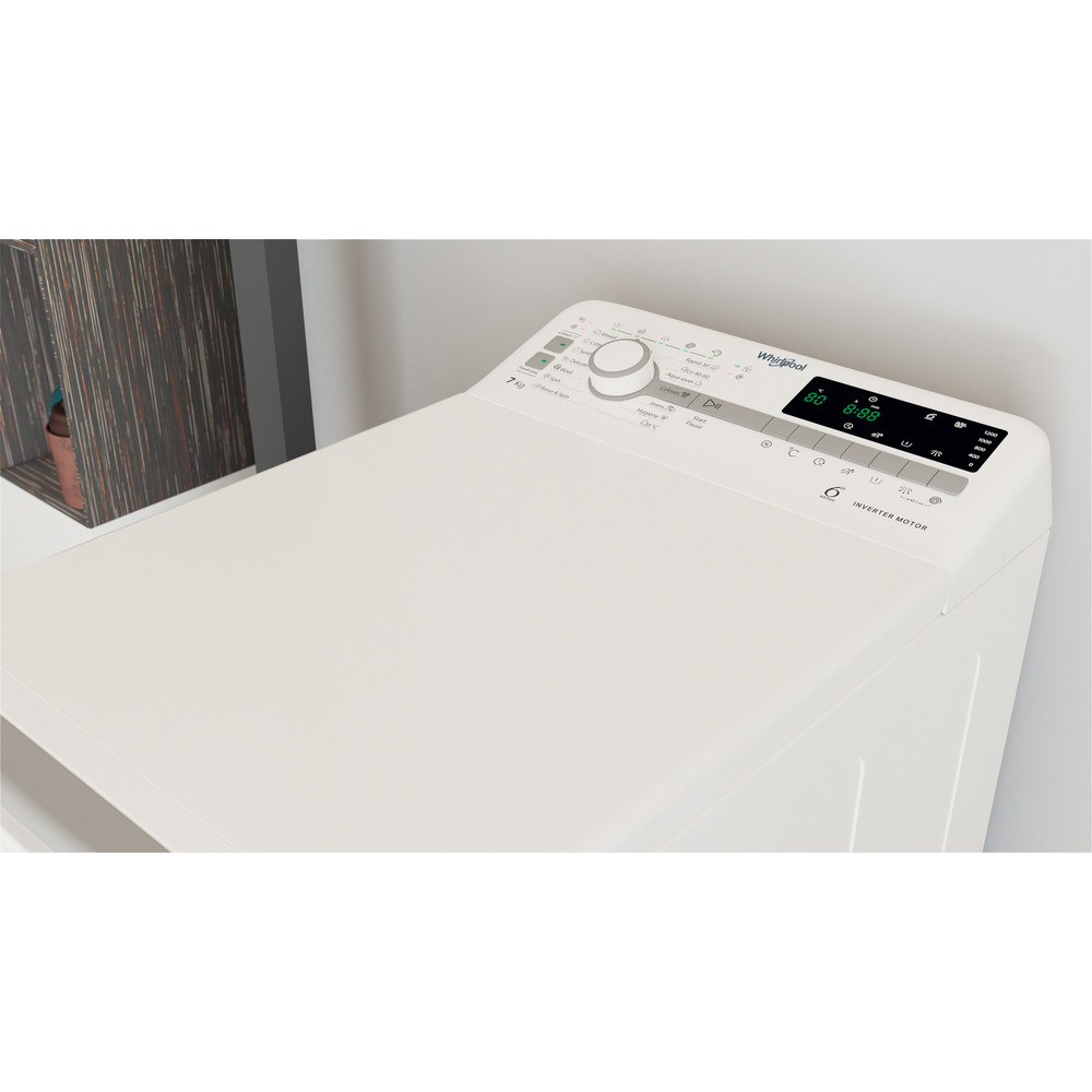 Whirlpool Mosógép Szabadonálló TDLR 7221BS EU/N Fehér Felültöltős E Lifestyle control panel