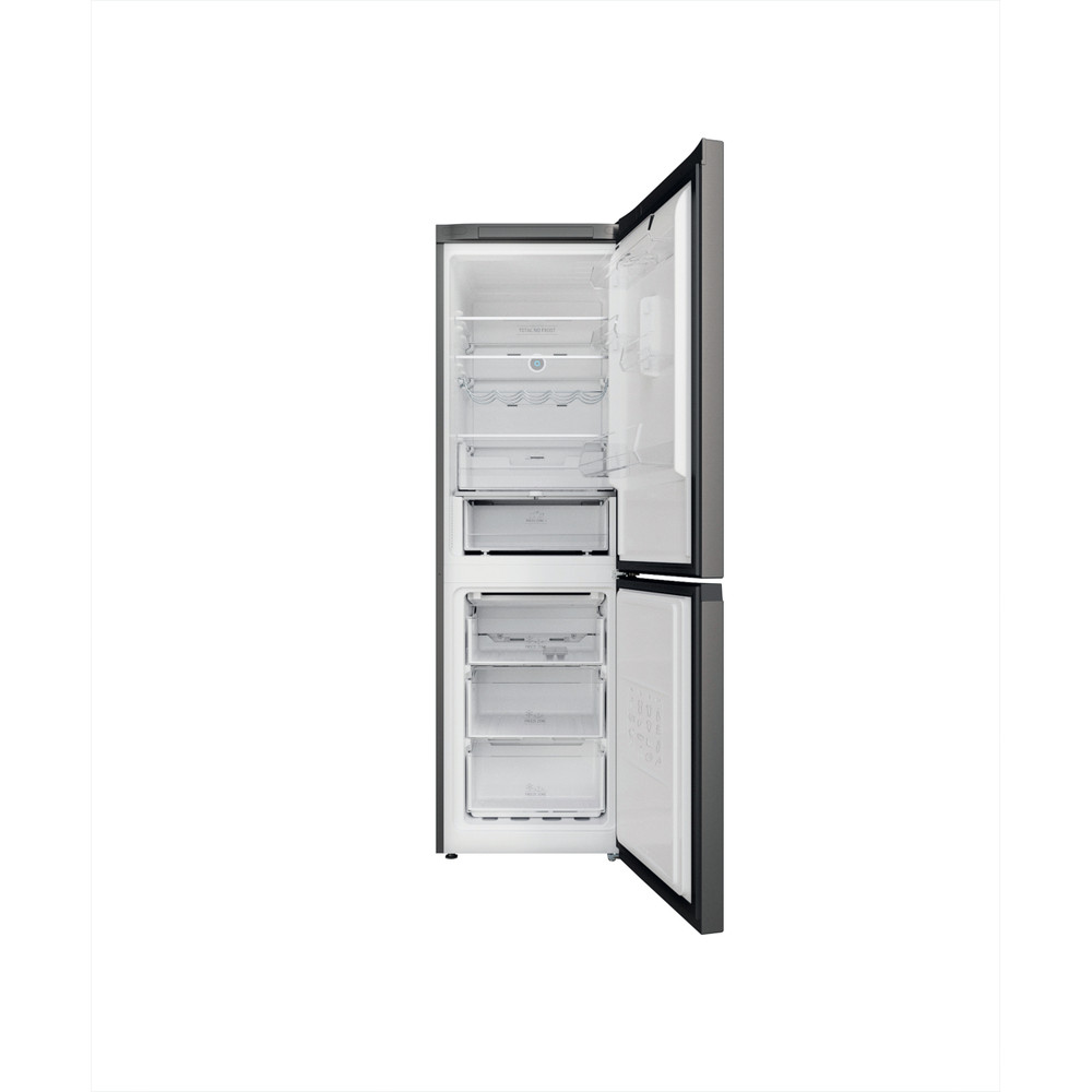 Hotpoint_Ariston Chłodziarka/zamrażarka Wolnostojący HAFC8 TT33SK O3 Silver Black Dwudrzwiow(y)a Frontal open