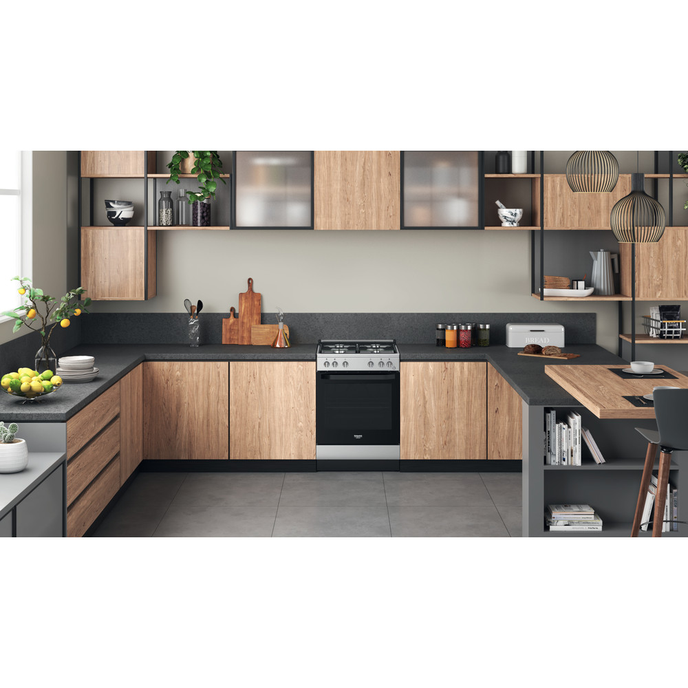 Hotpoint_Ariston Aragaz HS67G1PCX/FR Inox Gaz Lifestyle frontal