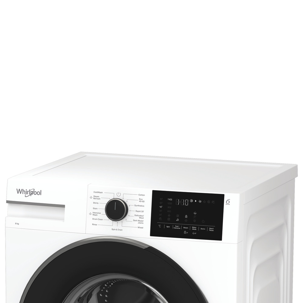 Whirlpool Vaskemaskin Frittstående WSPM 86WB EE Hvit Front loader A Lifestyle control panel