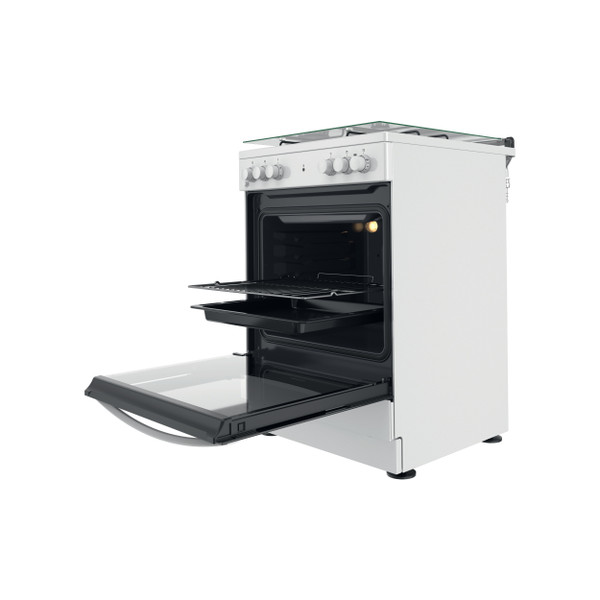 Indesit Κουζίνα IS67M4KHW/E Λευκό Μεικτή Perspective open