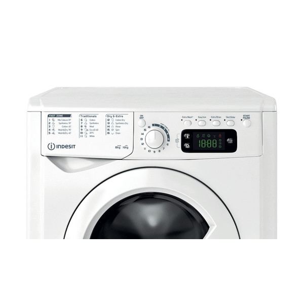 Indesit Washer dryer Free-standing EWDE 861483 W UK White Front loader Control panel