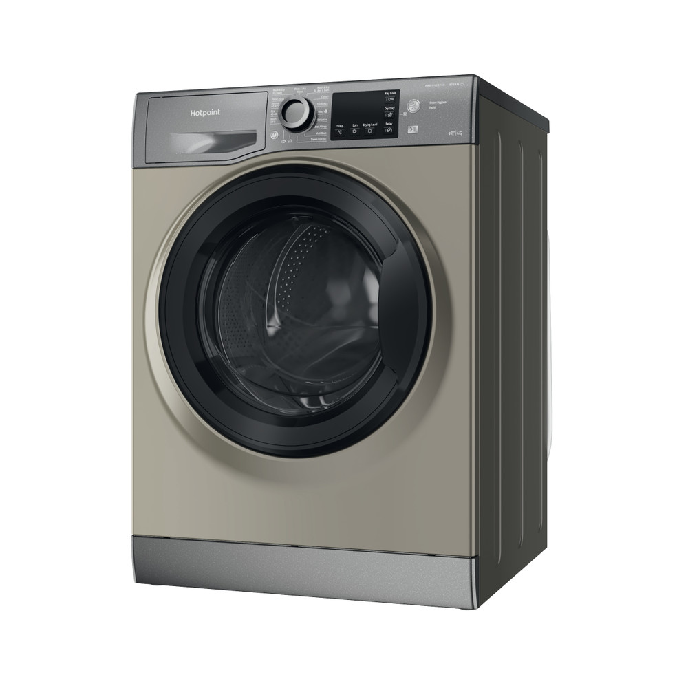 Hotpoint Washer dryer Free-standing NDB 9635 GK UK Graphite Front loader Perspective