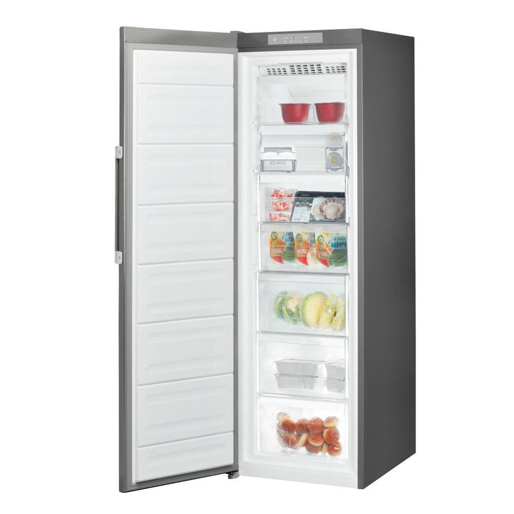 Whirlpool Frys Fristående UW8 F2Y XBI F 2 Optic Inox Perspective open