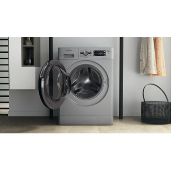 Whirlpool Lavadora Libre instalación FFB 8469 SBV SPT Plata Cargador frontal A Lifestyle frontal open