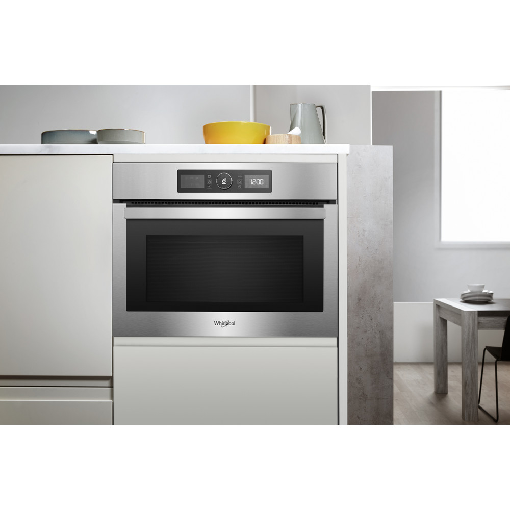 Whirlpool Mikrohullámú sütő Beépíthető AMW 9605/IX Rozsdamentes acél Elektromos 40 Mikrohullám-Kombi 900 Lifestyle frontal