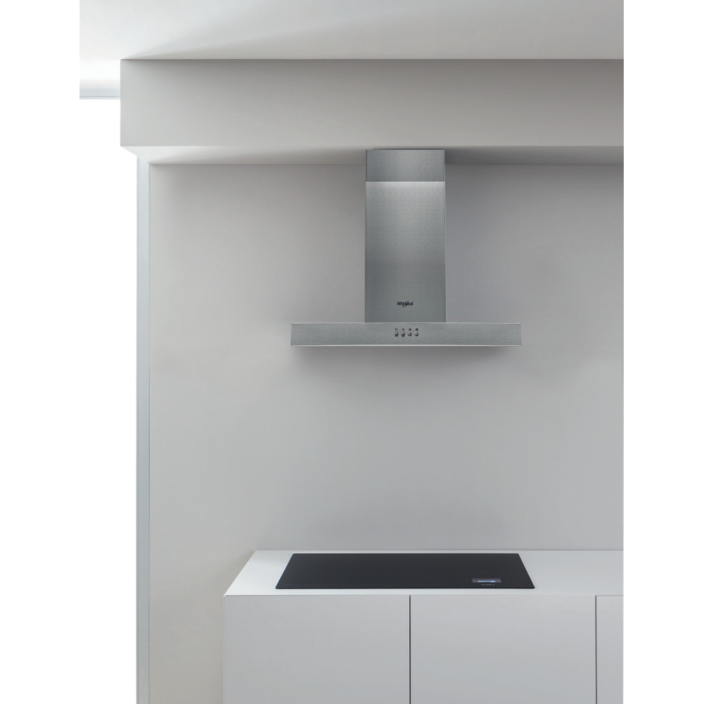 Whirlpool Hotte Encastrable AKR 558/3 IX Inox Mural Mécanique Lifestyle frontal
