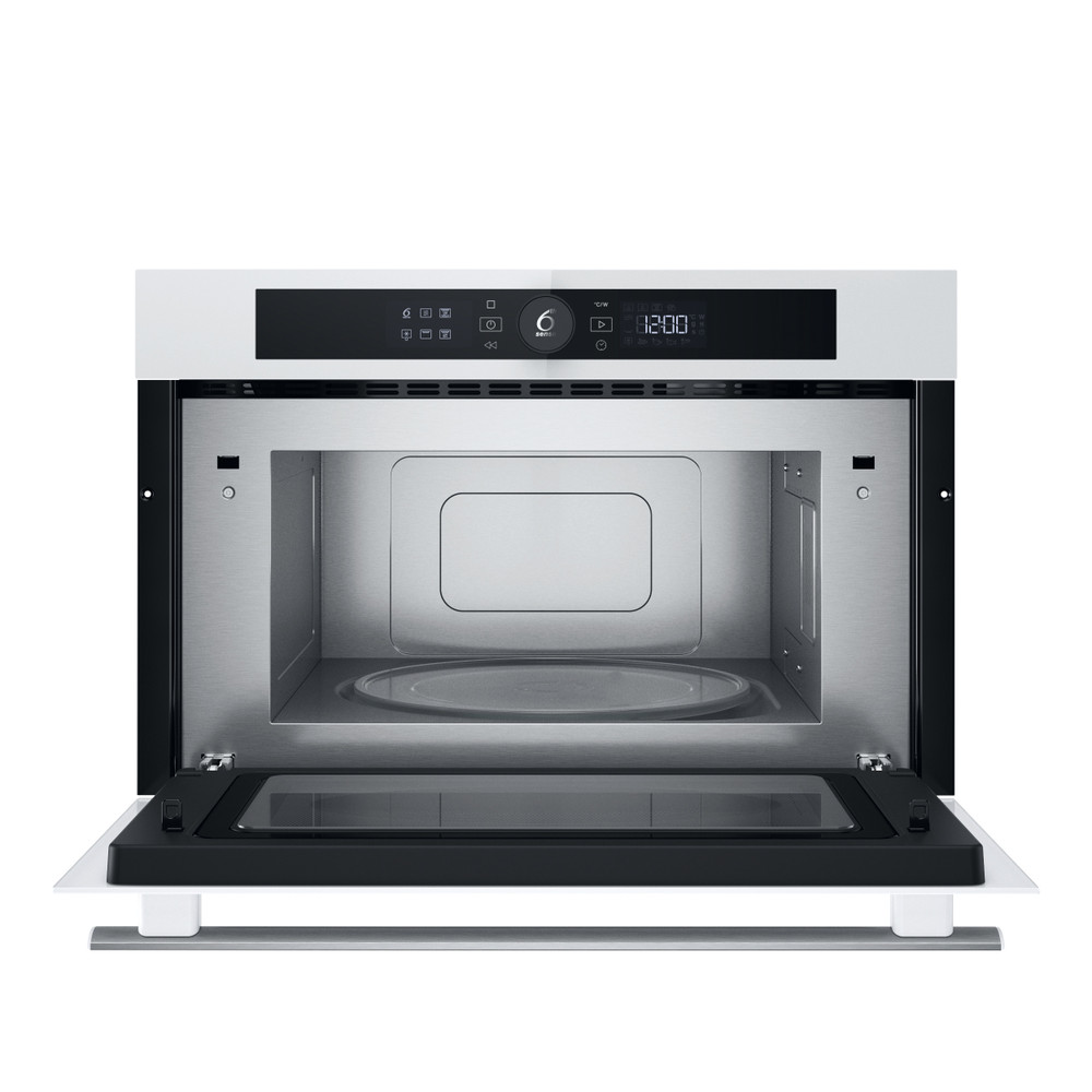 Whirlpool Micro-ondas Encastre WMD44MW Branco Eletrónico 31 MO + Função Grill 1000 Frontal open