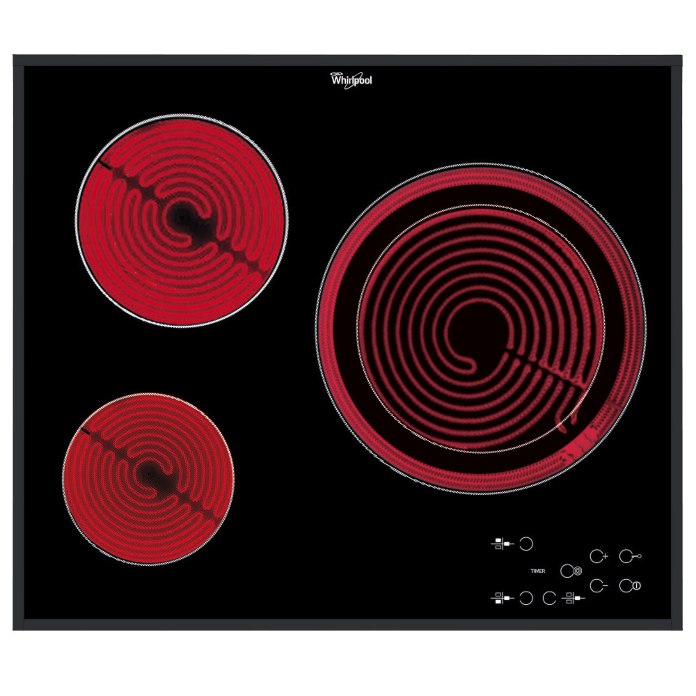 Whirlpool Encimera AKT 807/BF Negro Radiant vitroceramic Heating element